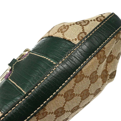 Gucci Green GG Canvas Sherry Horsebit Shoulder Bag