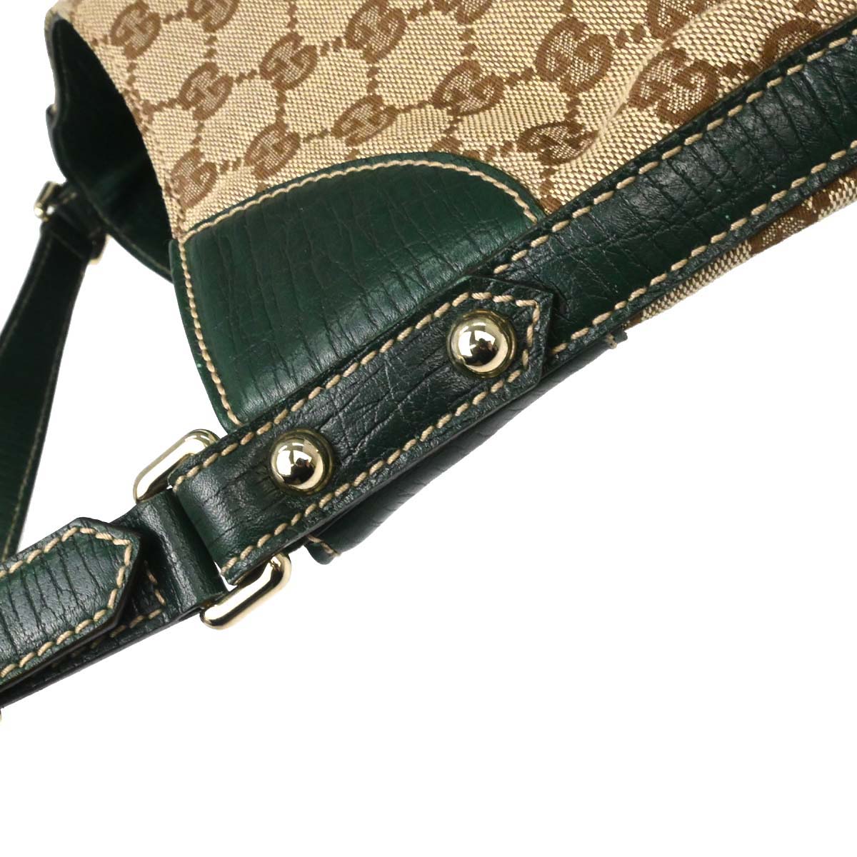 Gucci Green GG Canvas Sherry Horsebit Shoulder Bag