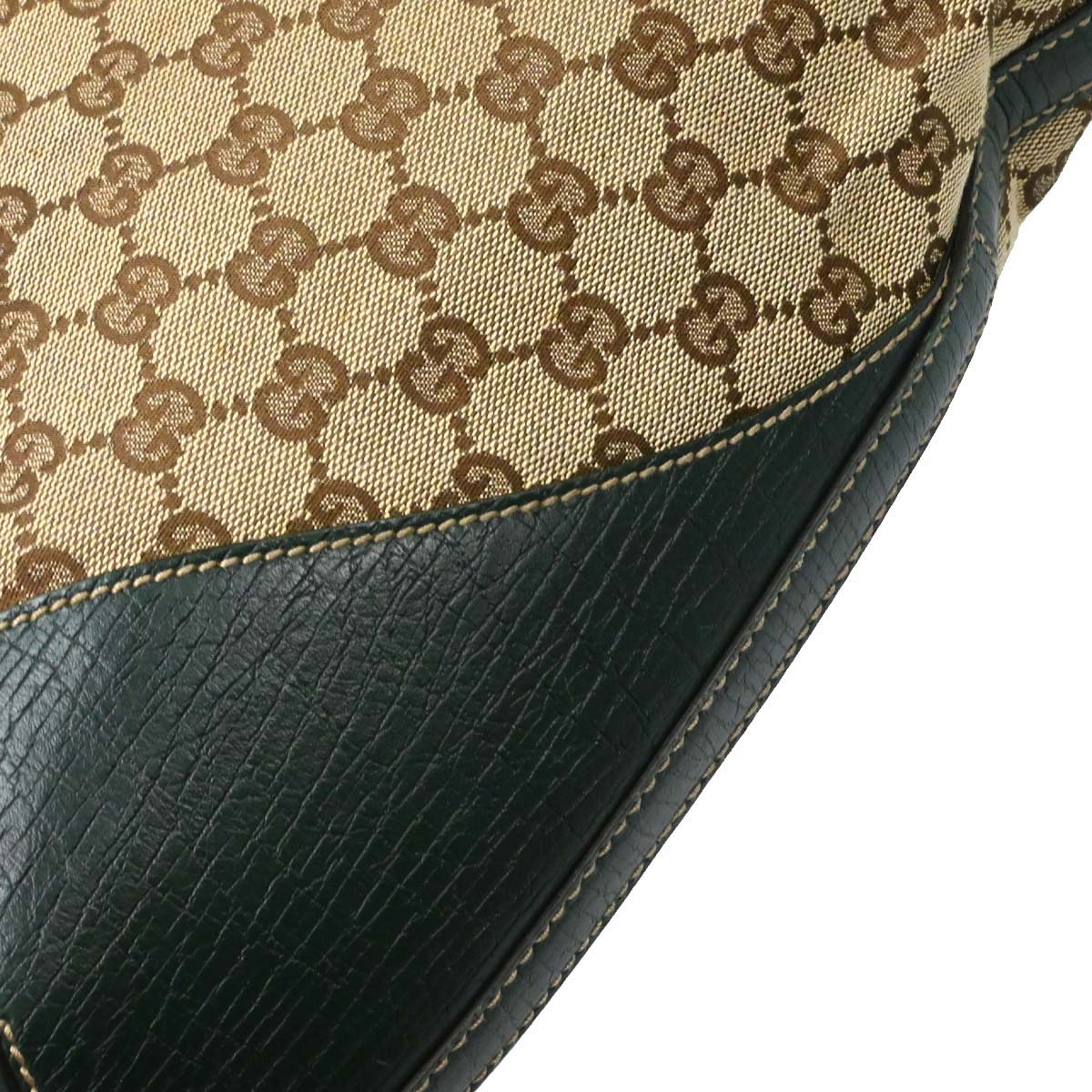 Gucci Green GG Canvas Sherry Horsebit Shoulder Bag
