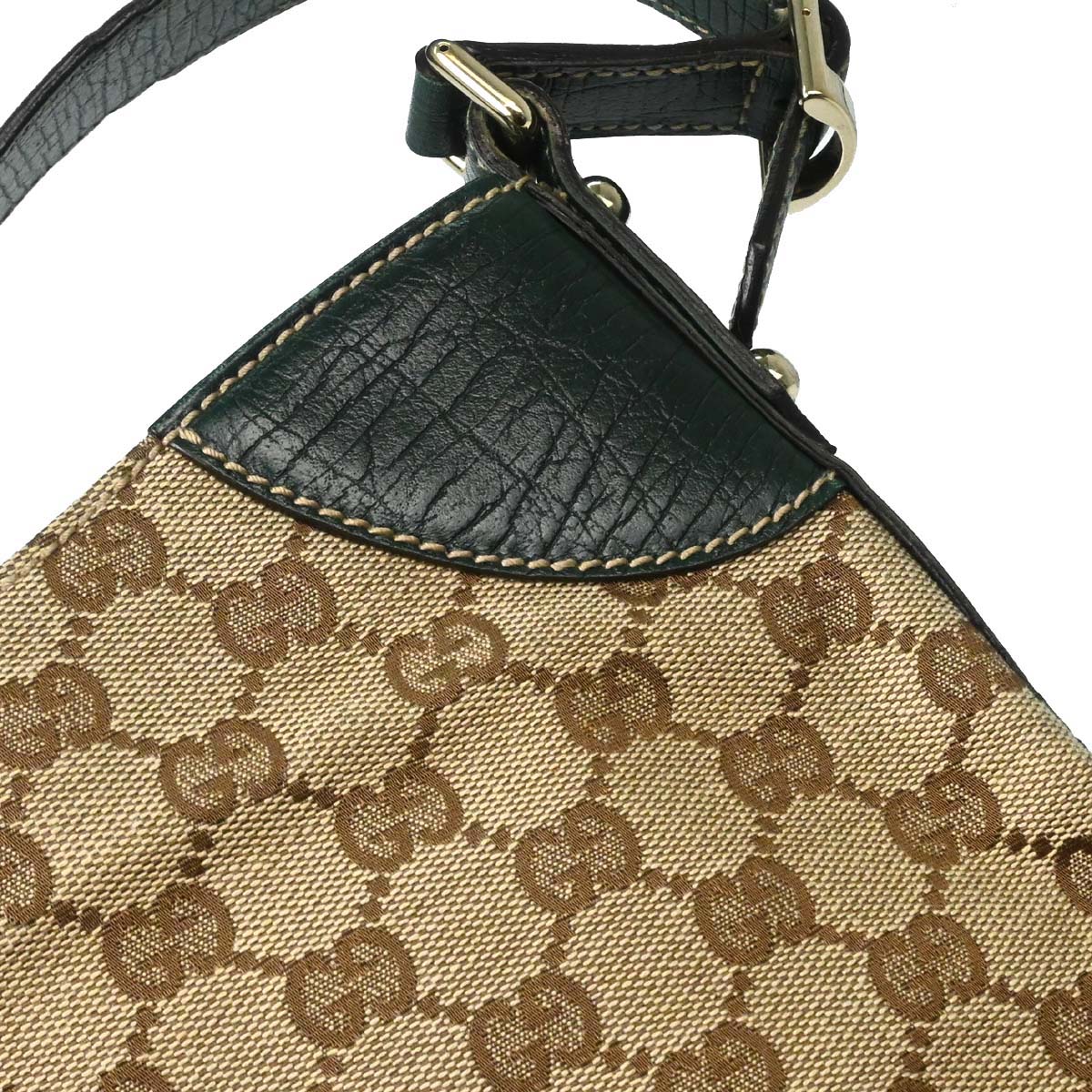 Gucci Green GG Canvas Sherry Horsebit Shoulder Bag