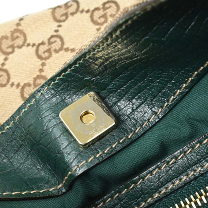 Gucci Green GG Canvas Sherry Horsebit Shoulder Bag