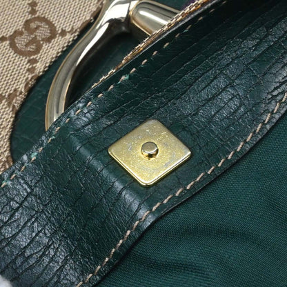 Gucci Green GG Canvas Sherry Horsebit Shoulder Bag