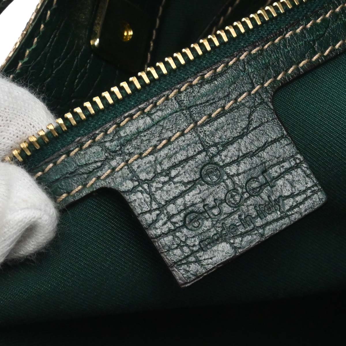Gucci Green GG Canvas Sherry Horsebit Shoulder Bag