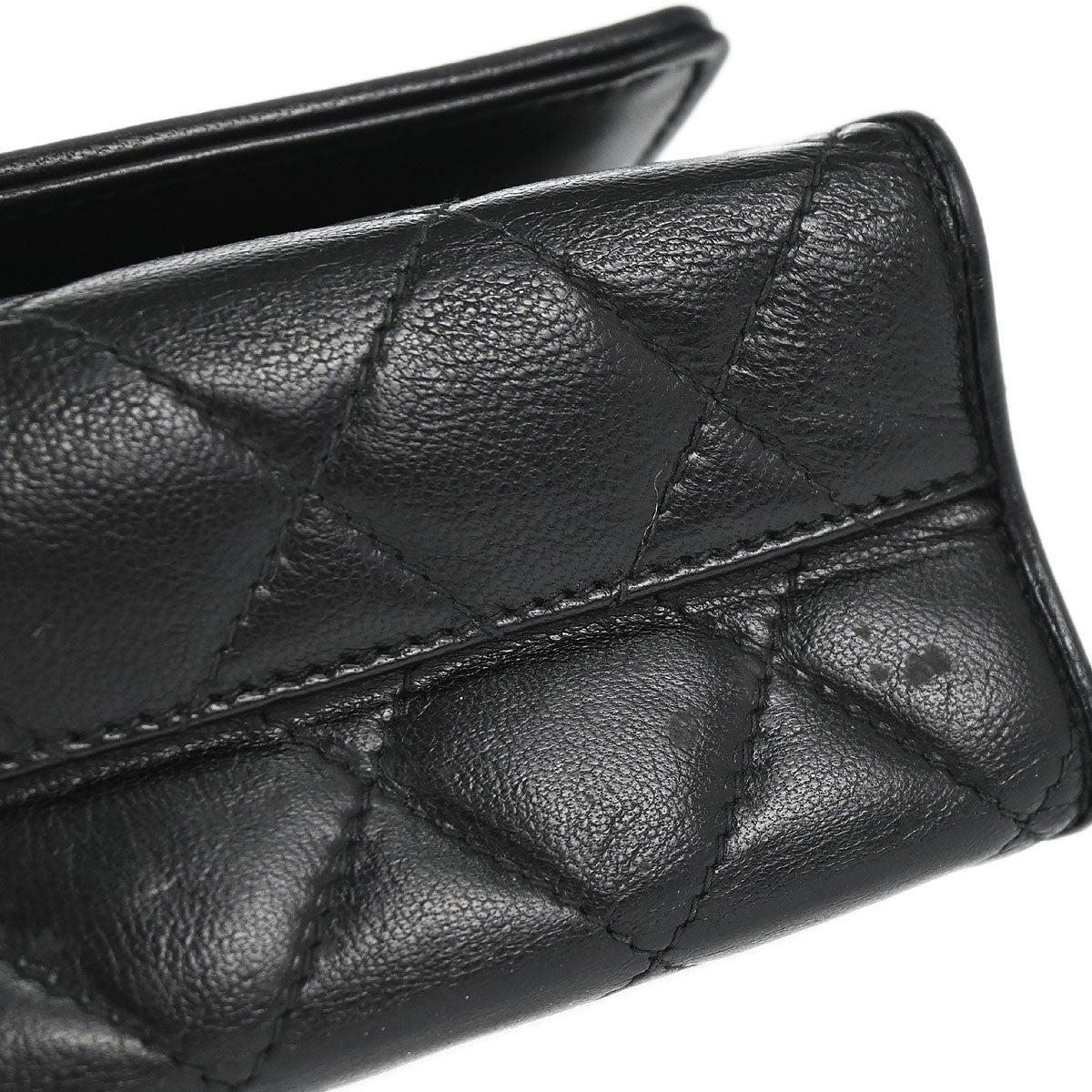 Chanel 1989-1991 Black Lambskin Top Handle Handbag