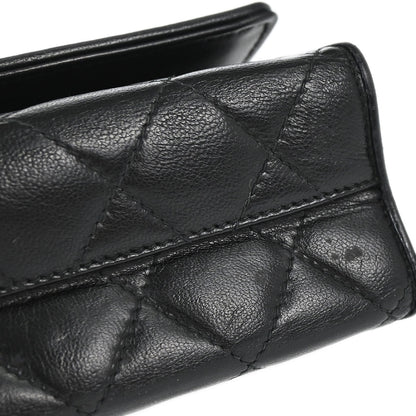 Chanel 1989-1991 Black Lambskin Top Handle Handbag