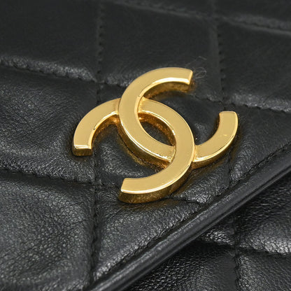 Chanel 1989-1991 Black Lambskin Top Handle Handbag