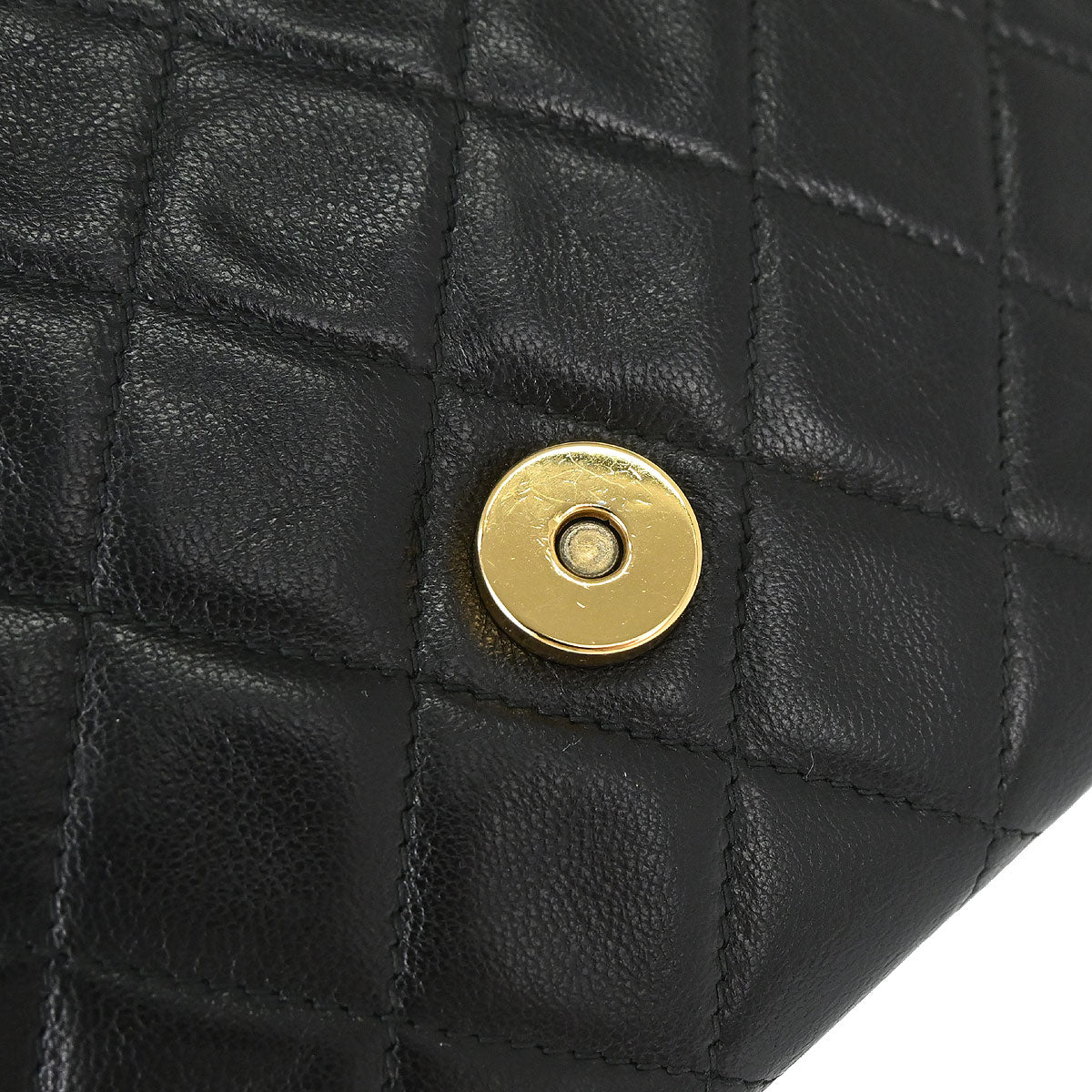 Chanel 1989-1991 Black Lambskin Top Handle Handbag