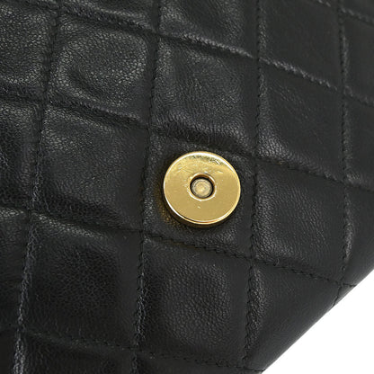 Chanel 1989-1991 Black Lambskin Top Handle Handbag