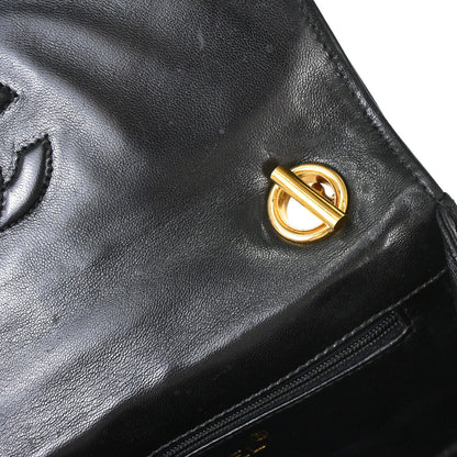 Chanel 1989-1991 Black Lambskin Top Handle Handbag