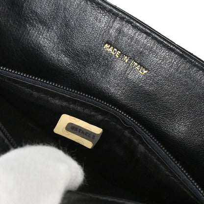 Chanel 1989-1991 Black Lambskin Top Handle Handbag