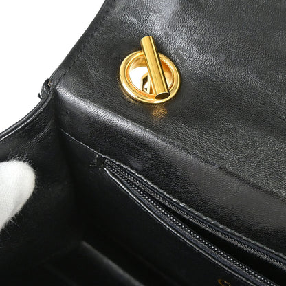 Chanel 1989-1991 Black Lambskin Top Handle Handbag