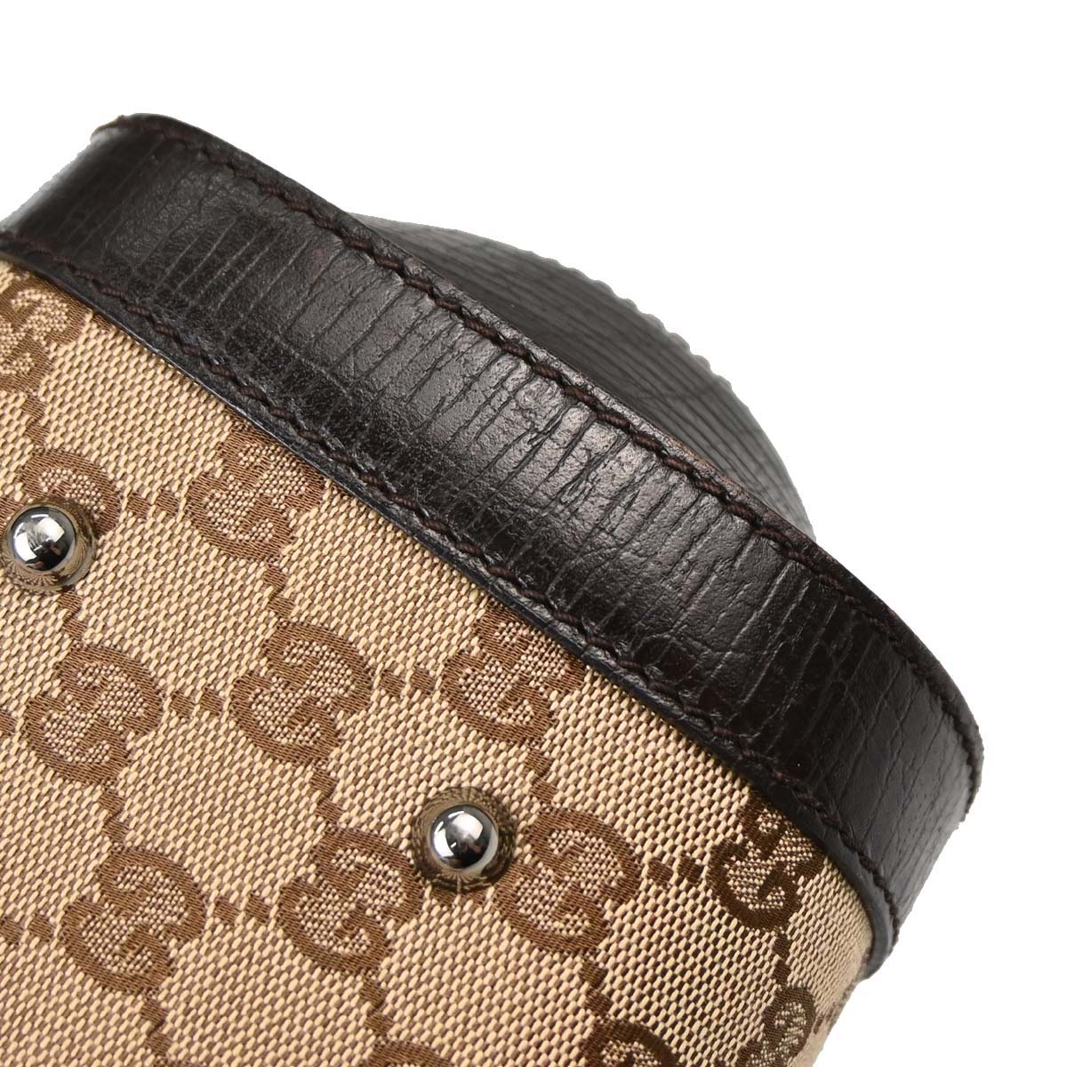 Gucci Brown GG Canvas Bamboo Handbag
