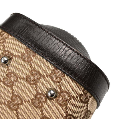 Gucci Brown GG Canvas Bamboo Handbag