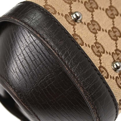 Gucci Brown GG Canvas Bamboo Handbag