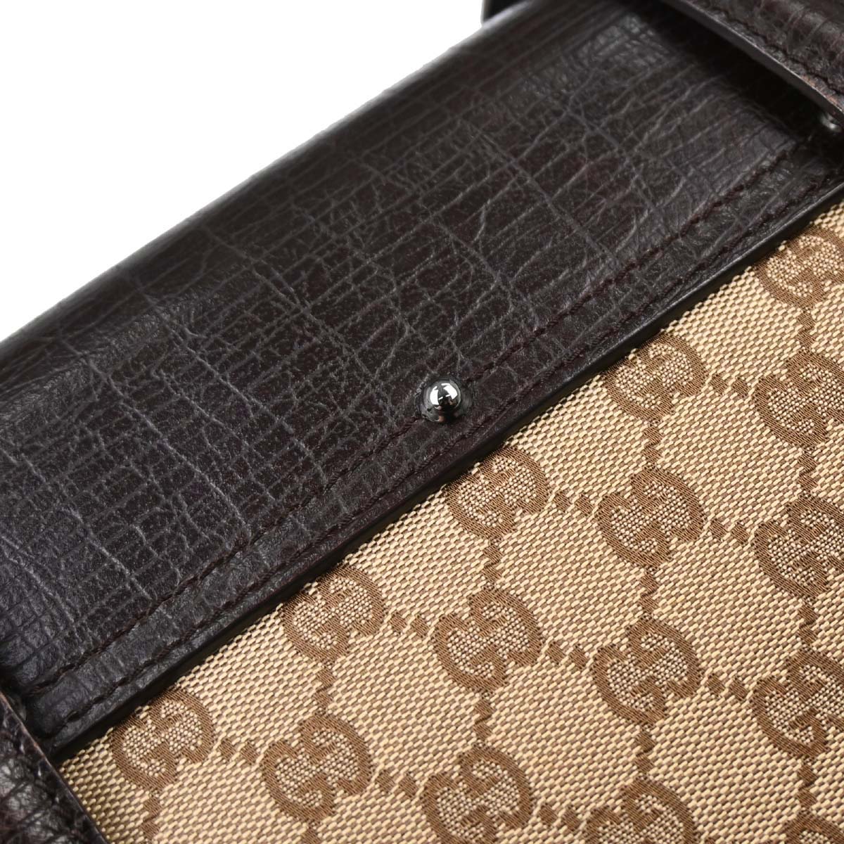 Gucci Brown GG Canvas Bamboo Handbag