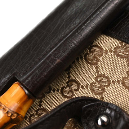 Gucci Brown GG Canvas Bamboo Handbag