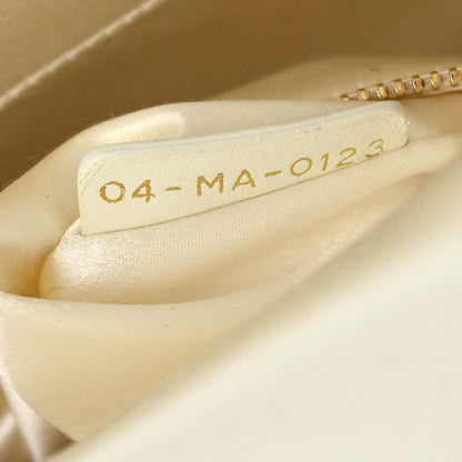 Christian Dior Ivory Satin Small Lady Dior 2way Shoulder Handbag
