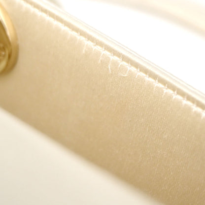Christian Dior Ivory Satin Small Lady Dior 2way Shoulder Handbag