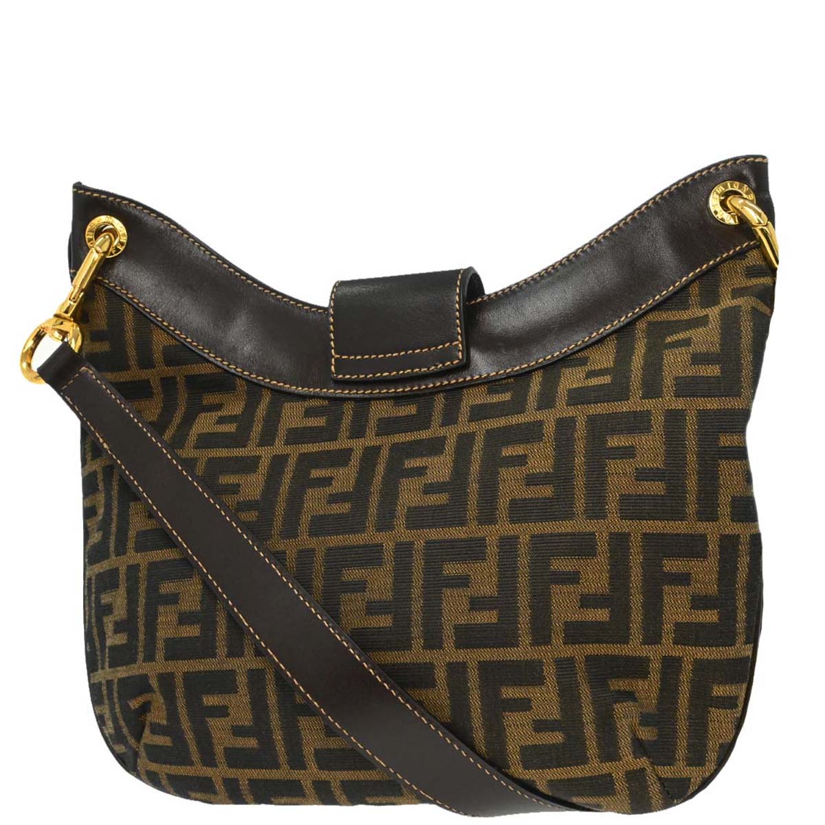 Fendi Brown Canvas Zucca Shoulder Bag