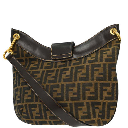 Fendi Brown Canvas Zucca Shoulder Bag