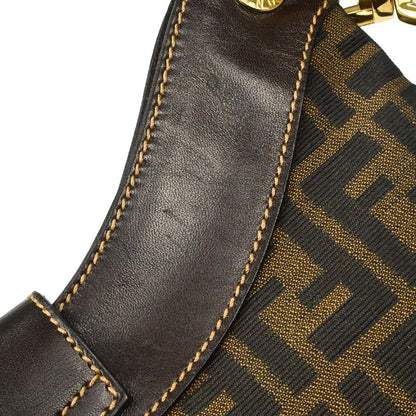 Fendi Brown Canvas Zucca Shoulder Bag