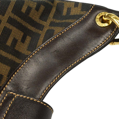 Fendi Brown Canvas Zucca Shoulder Bag