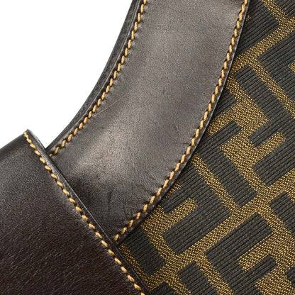 Fendi Brown Canvas Zucca Shoulder Bag