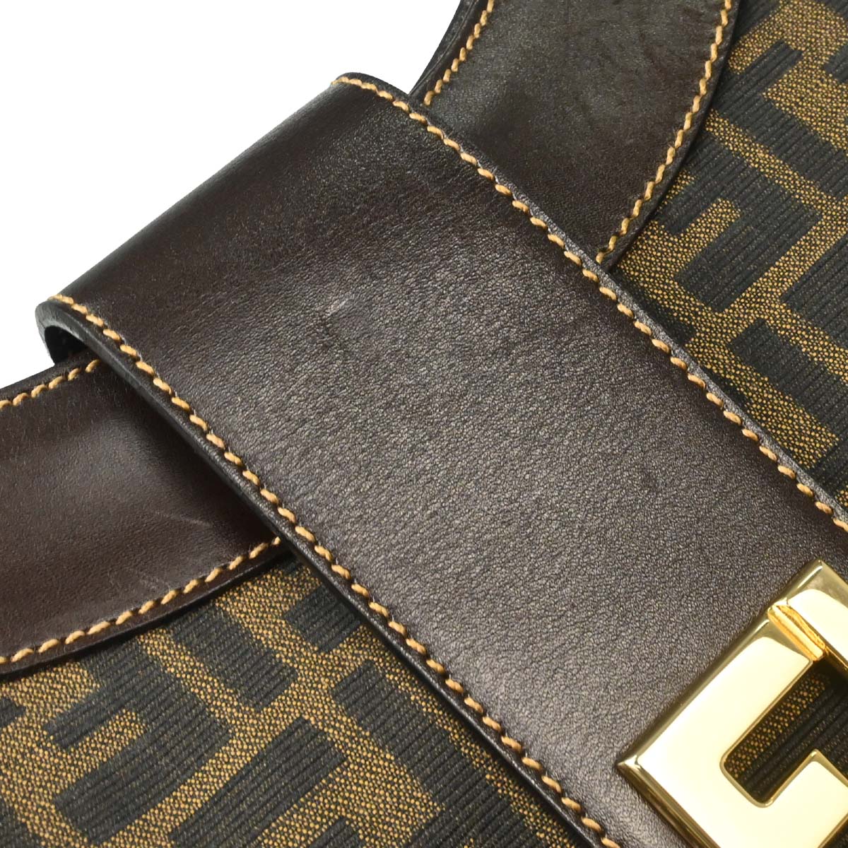 Fendi Brown Canvas Zucca Shoulder Bag