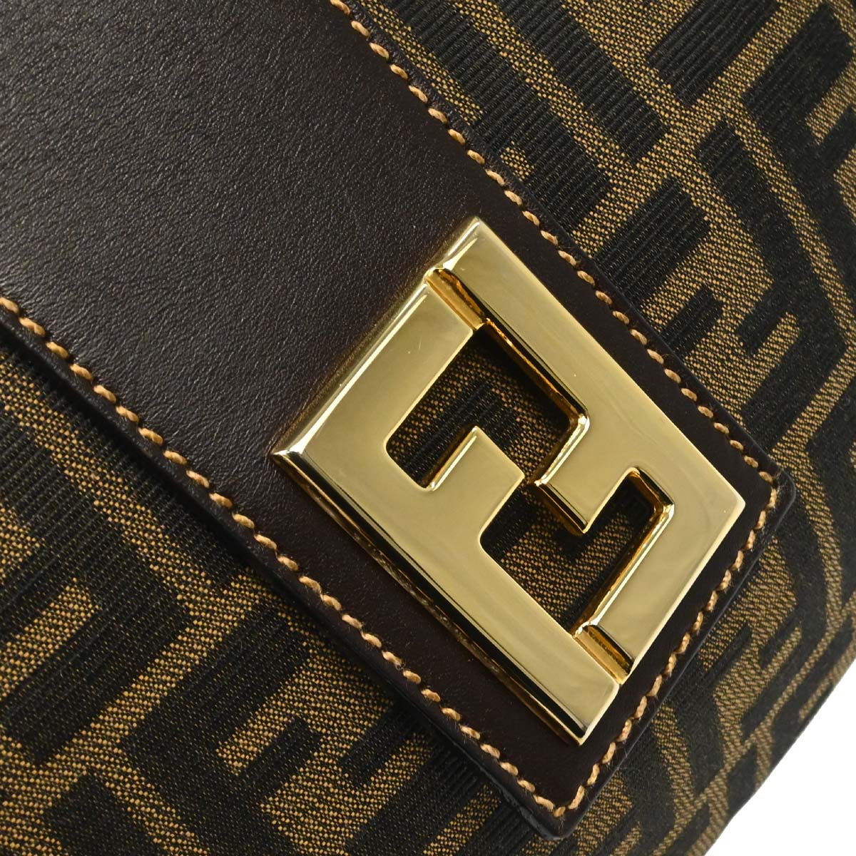 Fendi Brown Canvas Zucca Shoulder Bag