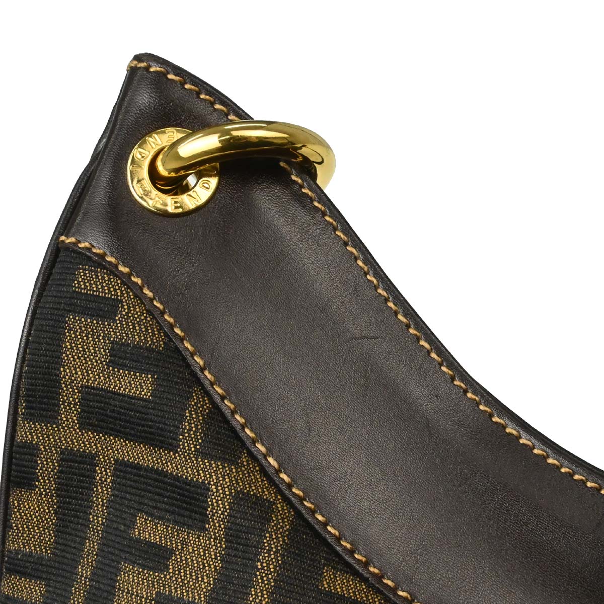 Fendi Brown Canvas Zucca Shoulder Bag