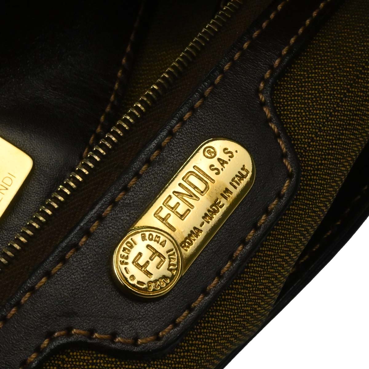 Fendi Brown Canvas Zucca Shoulder Bag