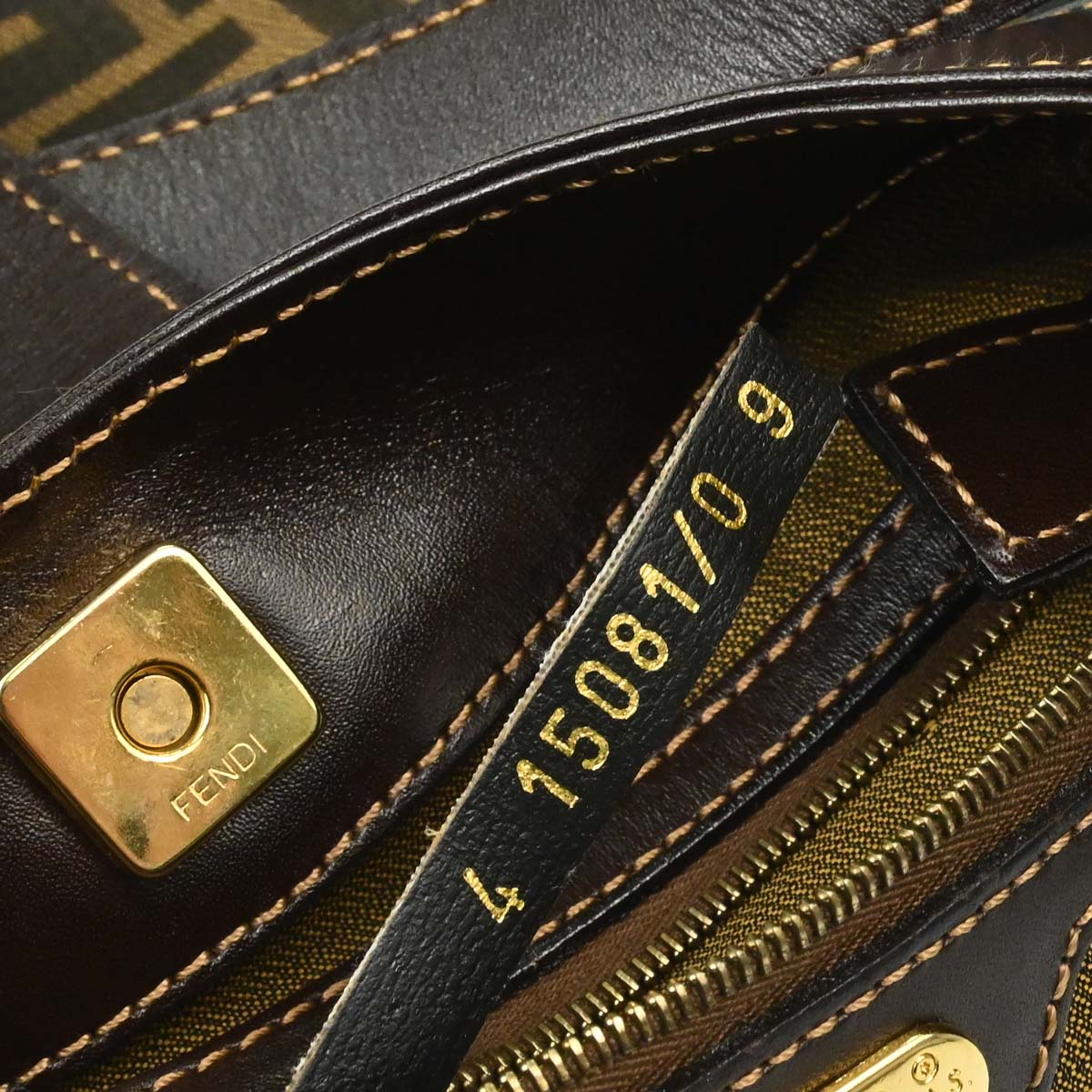 Fendi Brown Canvas Zucca Shoulder Bag