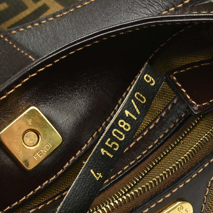 Fendi Brown Canvas Zucca Shoulder Bag