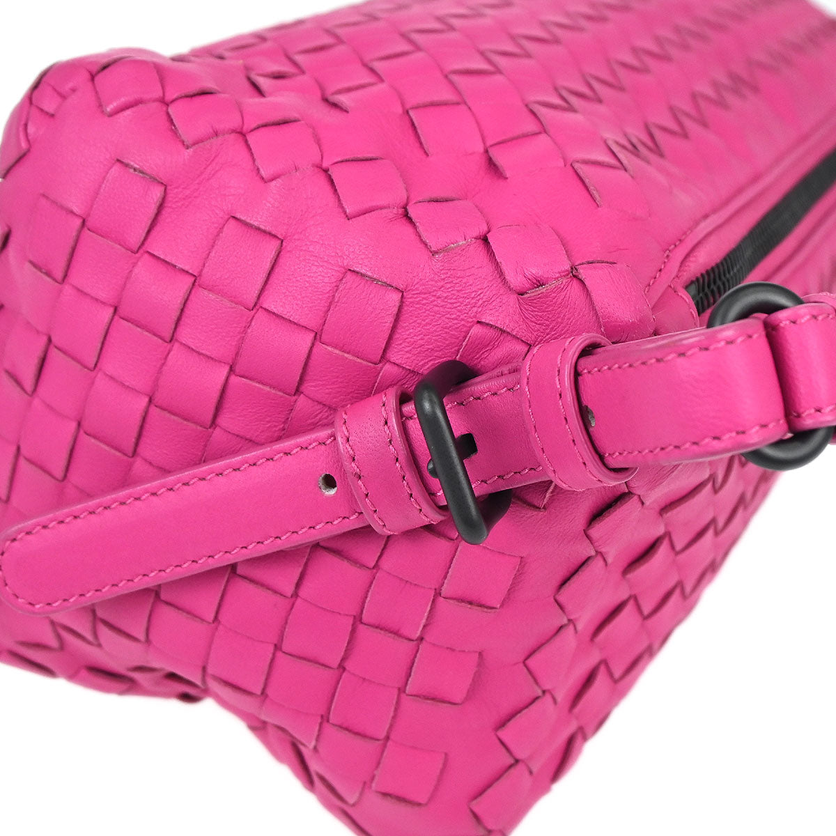 Bottega Veneta Pink Lambskin Intrecciato Handbag