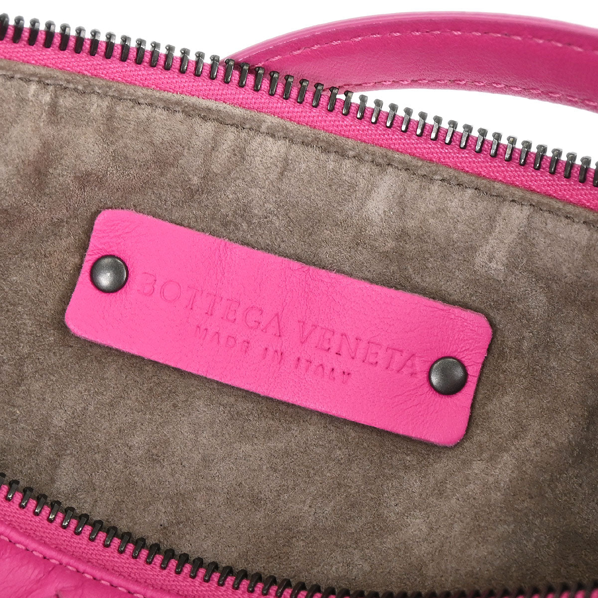 Bottega Veneta Pink Lambskin Intrecciato Handbag