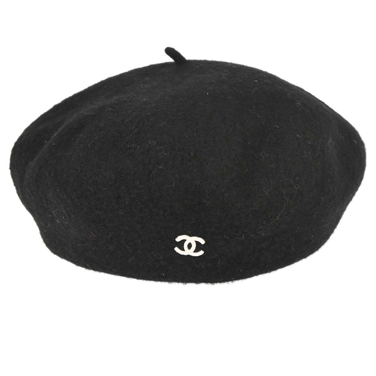 Chanel Black Hat Beret Small Good