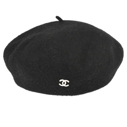 Chanel Black Hat Beret Small Good
