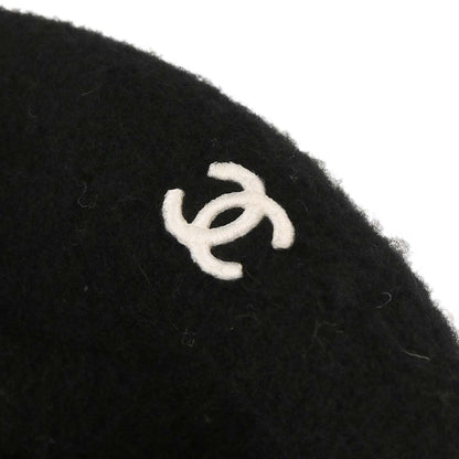 Chanel Black Hat Beret Small Good