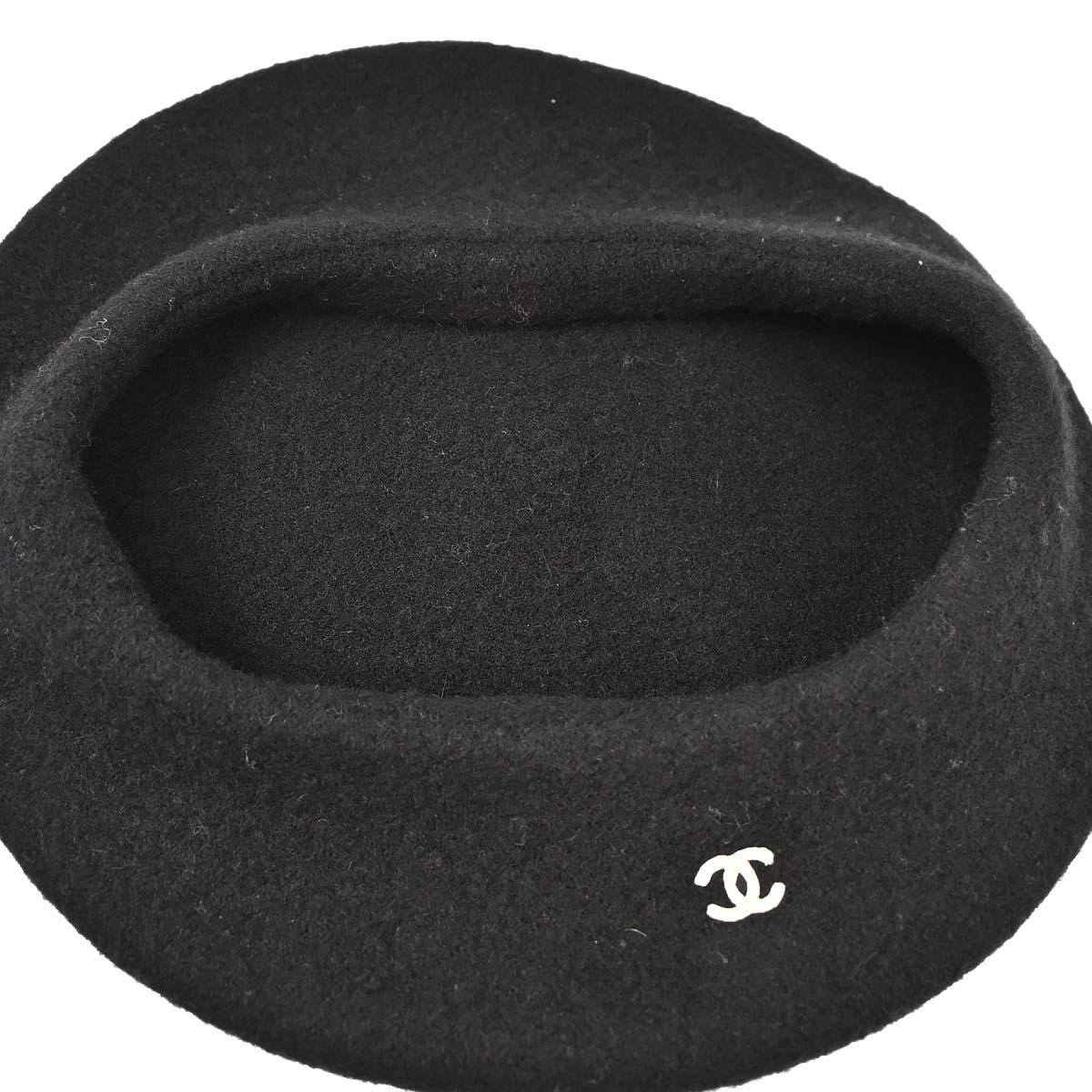 Chanel Black Hat Beret Small Good