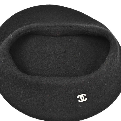 Chanel Black Hat Beret Small Good