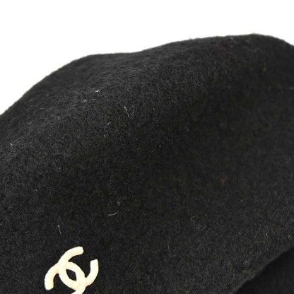 Chanel Black Hat Beret Small Good
