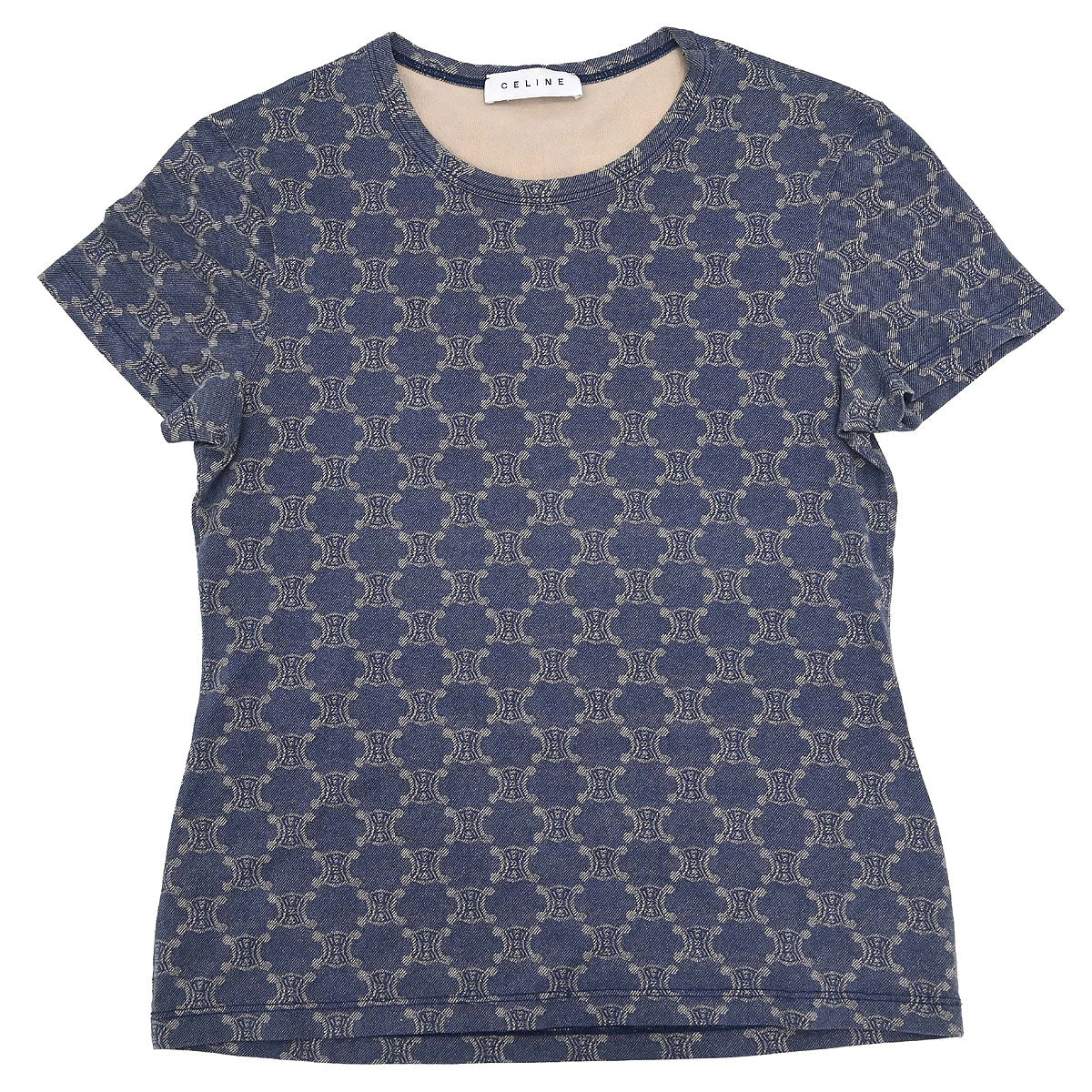Celine Macadam T-shirt Top Navy