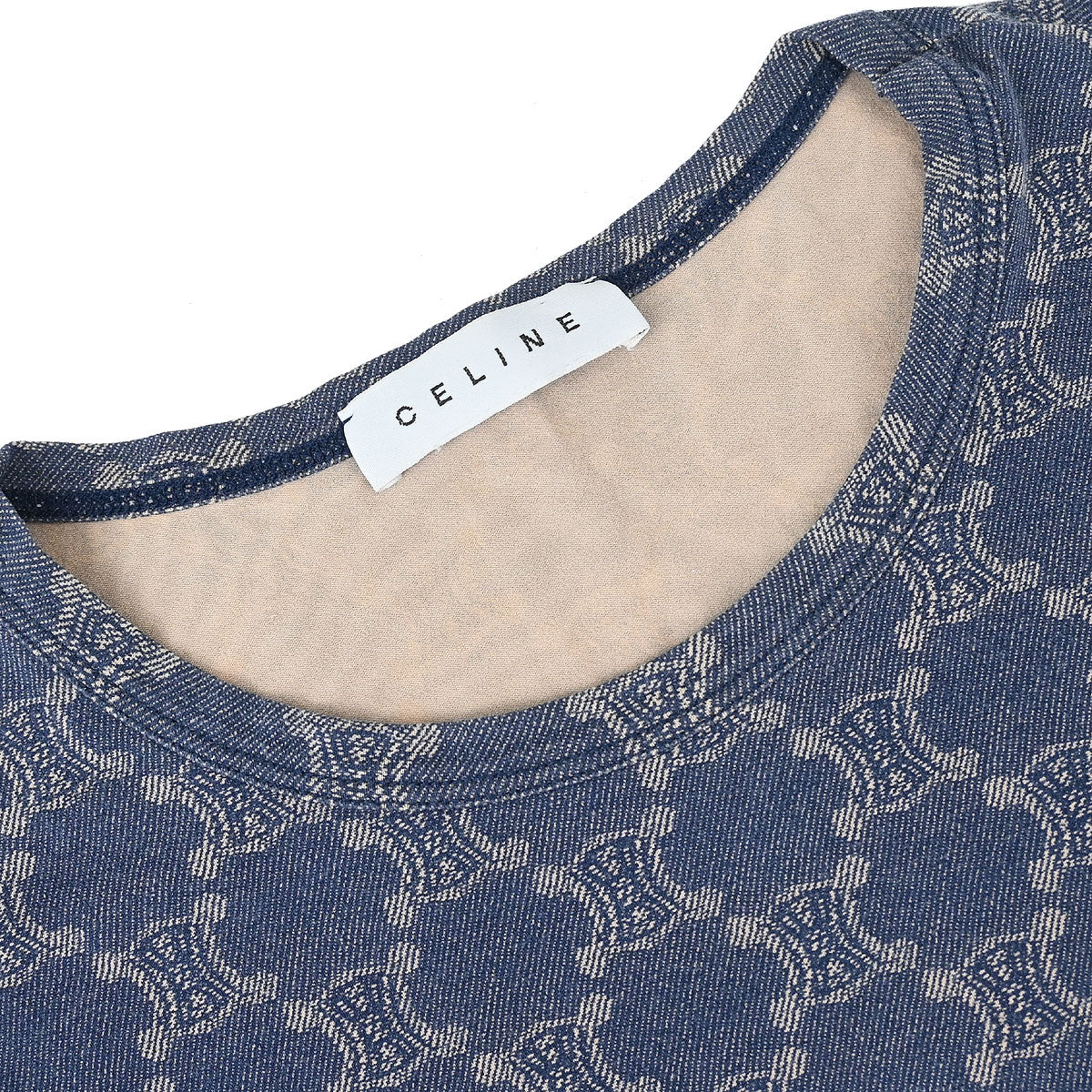 Celine Macadam T-shirt Top Navy