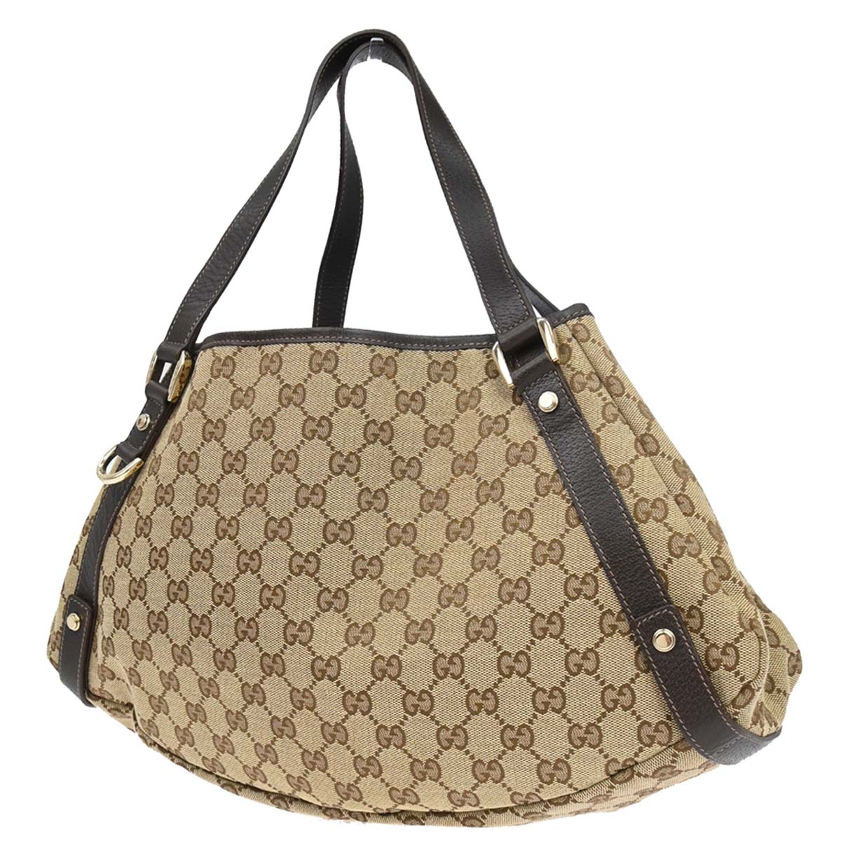 Gucci Beige Canvas GG Abbey D-ring Tote Handbag