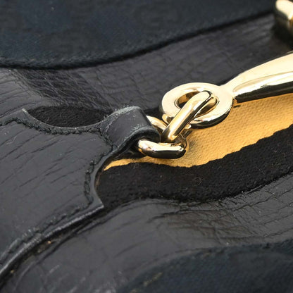 Gucci Black Canvas Horsebit GG Tote Handbag