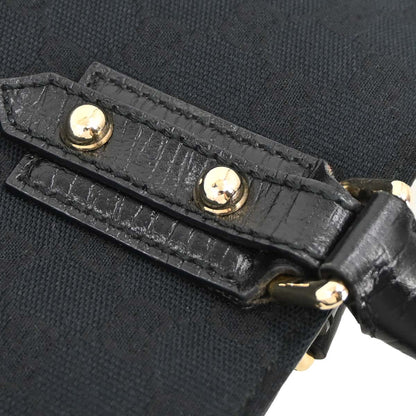Gucci Black Canvas Horsebit GG Tote Handbag