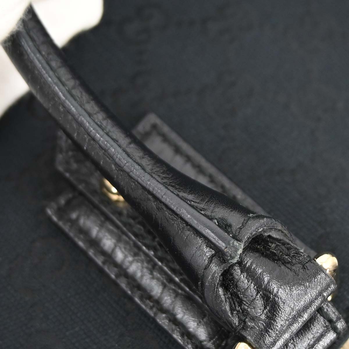 Gucci Black Canvas Horsebit GG Tote Handbag