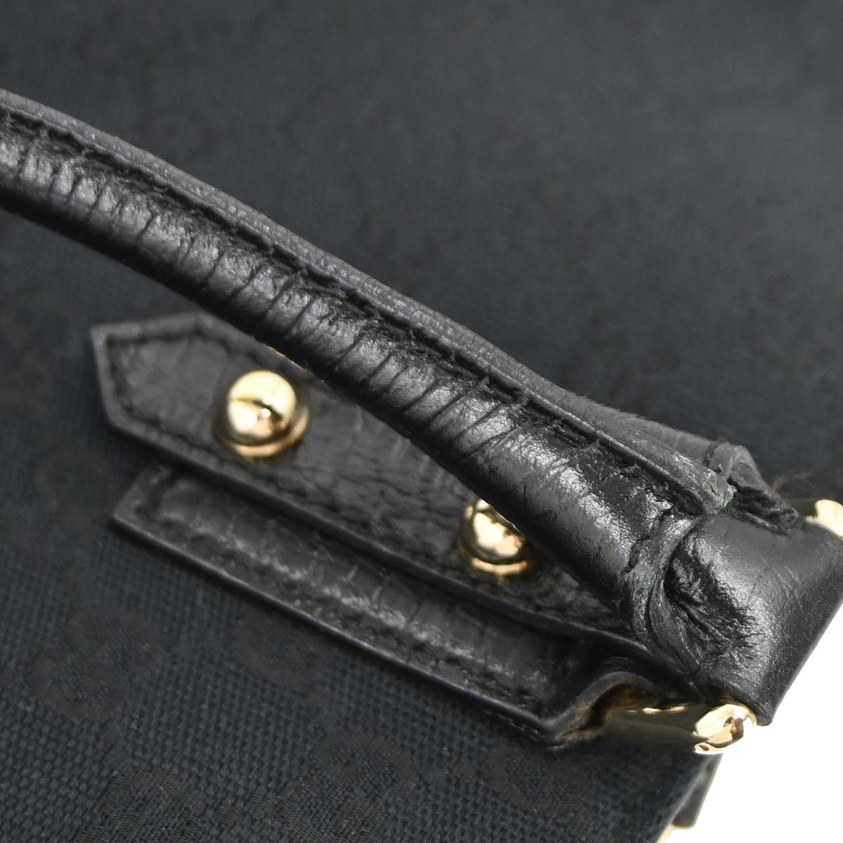 Gucci Black Canvas Horsebit GG Tote Handbag
