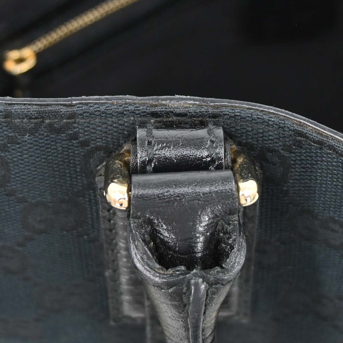 Gucci Black Canvas Horsebit GG Tote Handbag