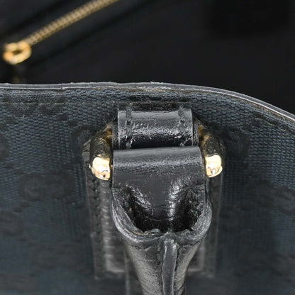 Gucci Black Canvas Horsebit GG Tote Handbag